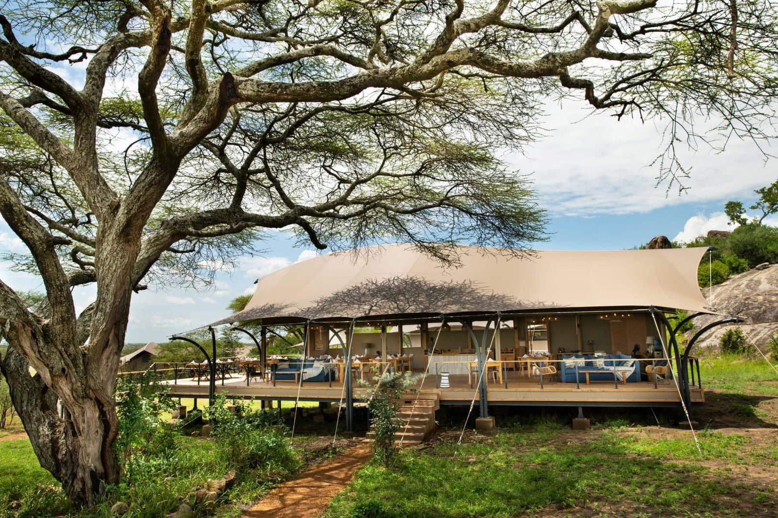 Lemala Nanyukie — The camp glowing at dusk