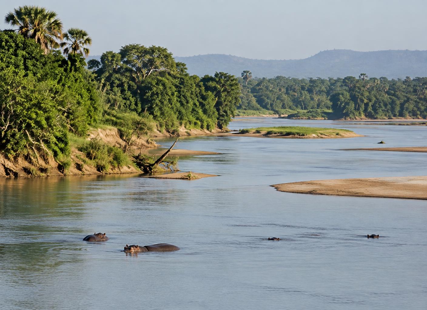 The Rufiji River winding through the wilderness of Nyerere National Park
